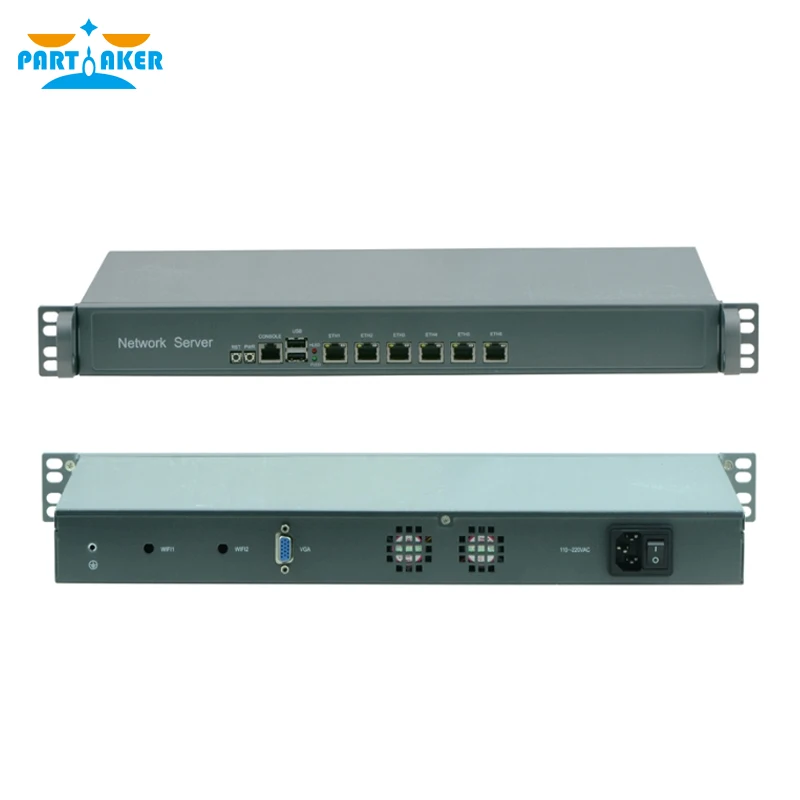 Teilhaftig 1U Rackmount Firewall Appliance Hardware Intel Celeron 3855U J1900 mit 6 LAN Router Server pfSense OPNsense