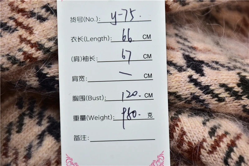 Frauen Mujer Herbst Winter Dicke Warme Plaid Haarigen Angora Kaninchen Haar Gestrickte V-ausschnitt Mit Langen Ärmeln Lose Strickjacken Pullover Jacke