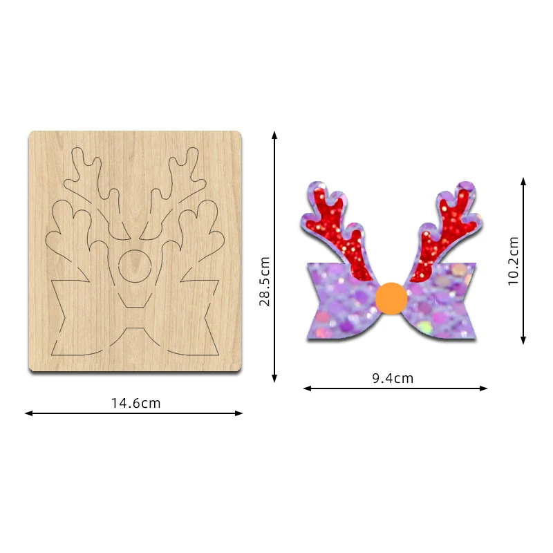 

SIZZIXDIES 1piece 5-inch deer head bow hairpin wooden cutting dies suitable for most machines