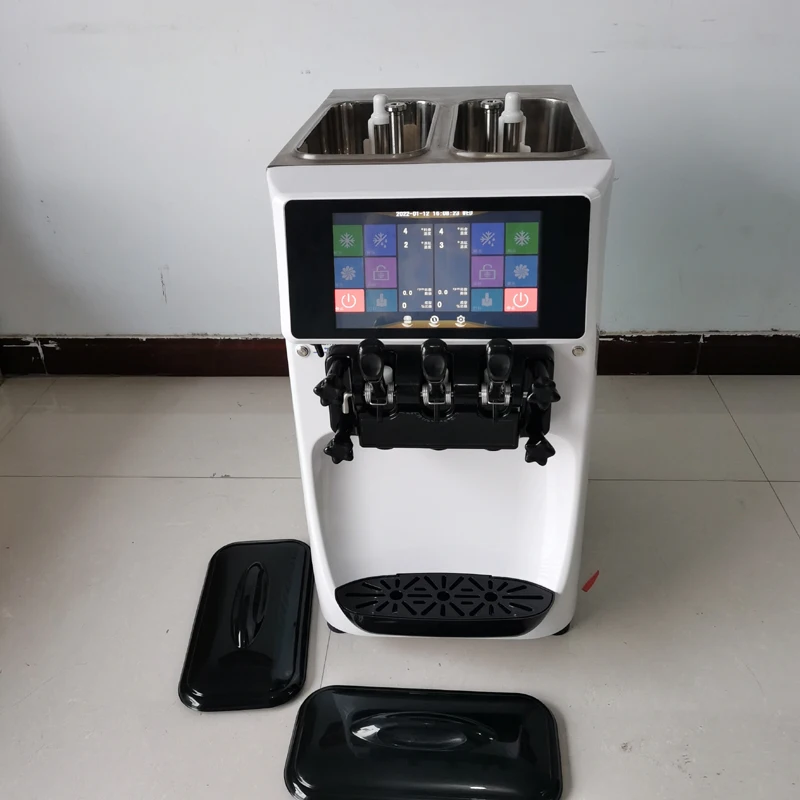 Commercial 3 Heads Ice Cream Machine 220V/110V Mini One Flavour Soft Ice Cream Machine