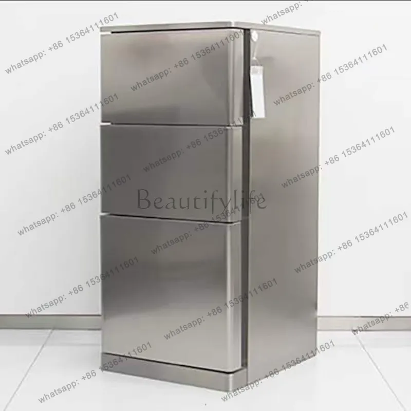 Barber shop stainless steel tool cabinet hair salon special three-layer storage locker