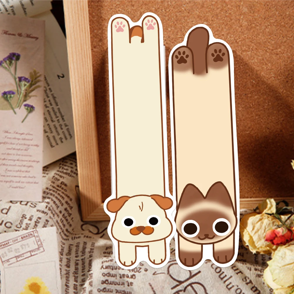 

30PCS Cartoon Kitty Puppy Bookmarks Cute Animals Reading Book Marking Paper Card Creative Gift DIY Book Page Marking Bookmarks