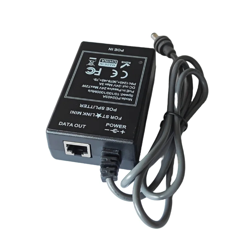 FORW-untuk Starlink Mini 24V DC Input Industri POE Splitter Max 75W Output 10/100/1000Mbps