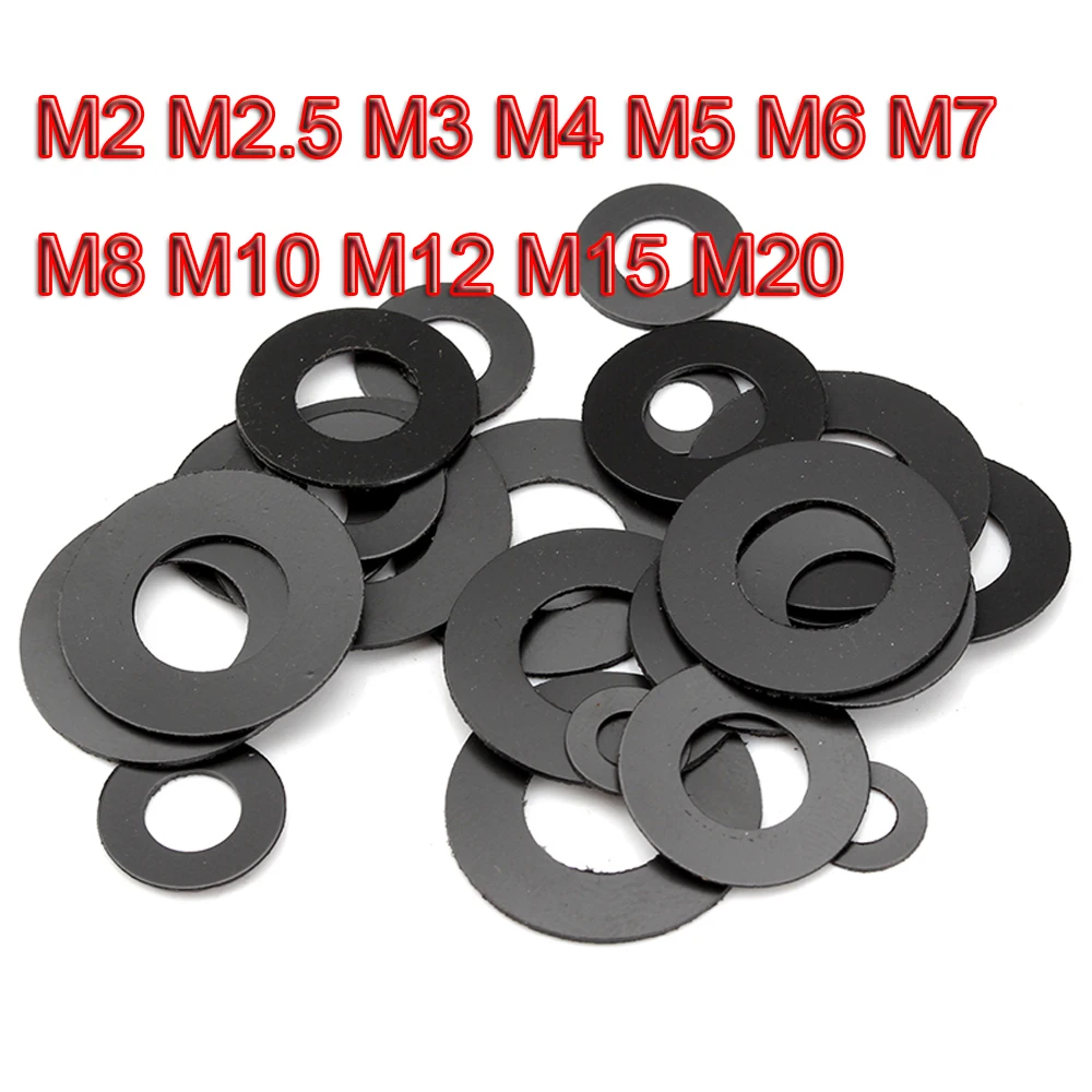 M2M3M4-M20 Graphite Nylon Hard Gasket Insulation Wear-resistant Flat Pad Round Plastic Ultra-thin Self-lubricating Gasket/Washer