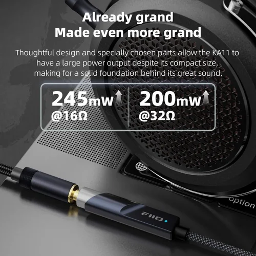 Imagen 2 del producto FiiO-Adaptador de Audio JadeAudio KA11 USB C a 3,5mm, Dongle USB de 32 bits/384KHz, tipo C a 3,5mm, amplificador DAC HiFi para Android/iOS/Win