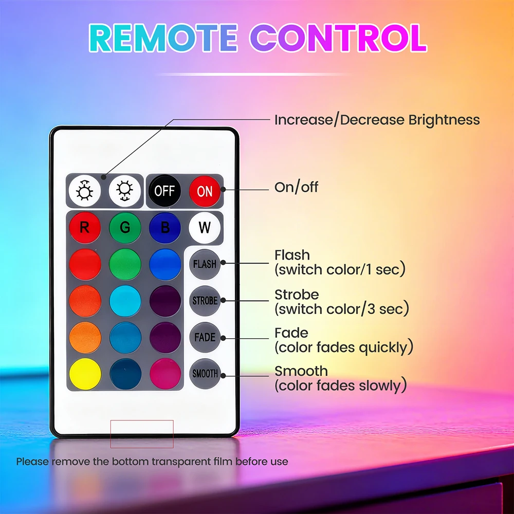 16 Colors 10W 30W RGB LED Bulb E27 Multicolor Smart Dimmable Lamp with 24 Key Remote for Living Room Bedroom Home Lighting
