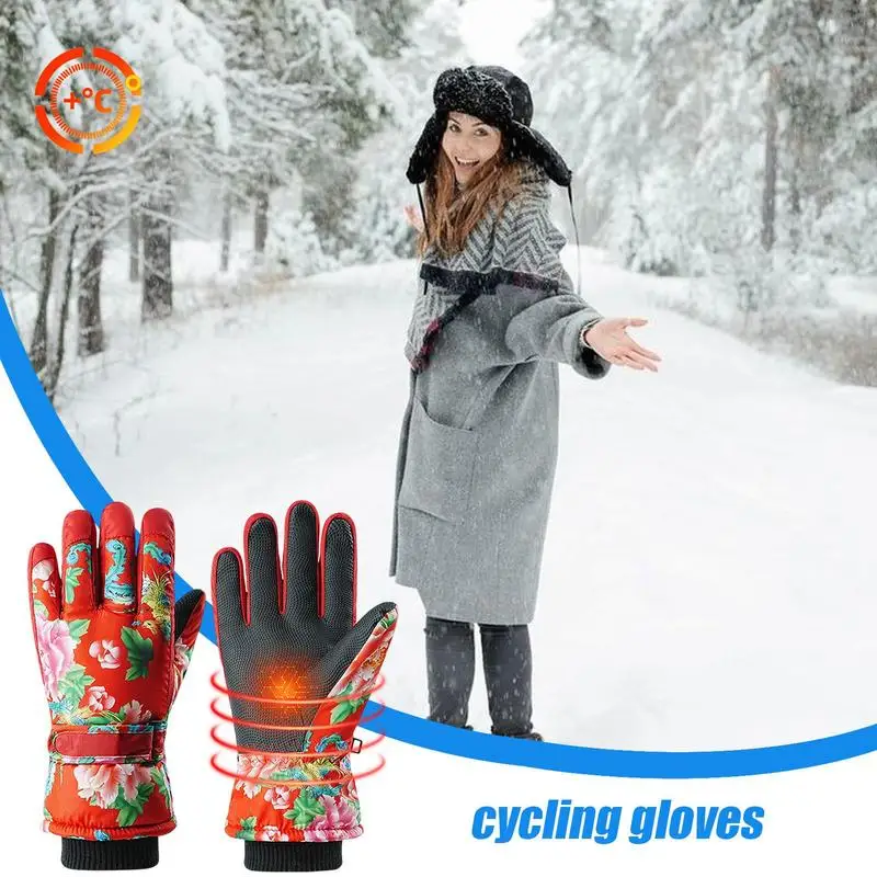 หน้าจอสัมผัสถุงมือหิมะหิมะหน้าจอสัมผัสสกีเย็นสภาพอากาศถุงมือสโนว์บอร์ดหน้าจอสัมผัสขี่จักรยานถุงมืออุ่นสําหรับขี่จักรยาน