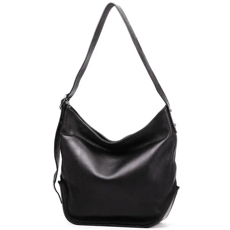 

New Fashion British Style Large Capacity Bucket Leather Shoulder Bag With High-quality Casual Simple And Versatile Crossbody Bag