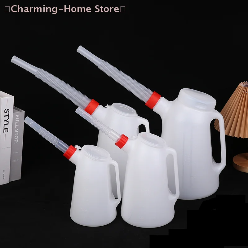 【M】1.2L/2L/3L/5L Oil Measuring Jug Petrol Can Fuel Tank With Pouring Flexible For Automotive Garage Oil Measuring Container