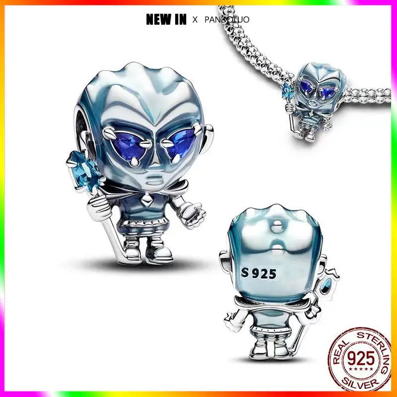 Disney 2024 New in Captain America Charm Beads Fit Pandora Charm Original Bracelet 925 Silver Women\'s Marvel Series Jewelry Gift