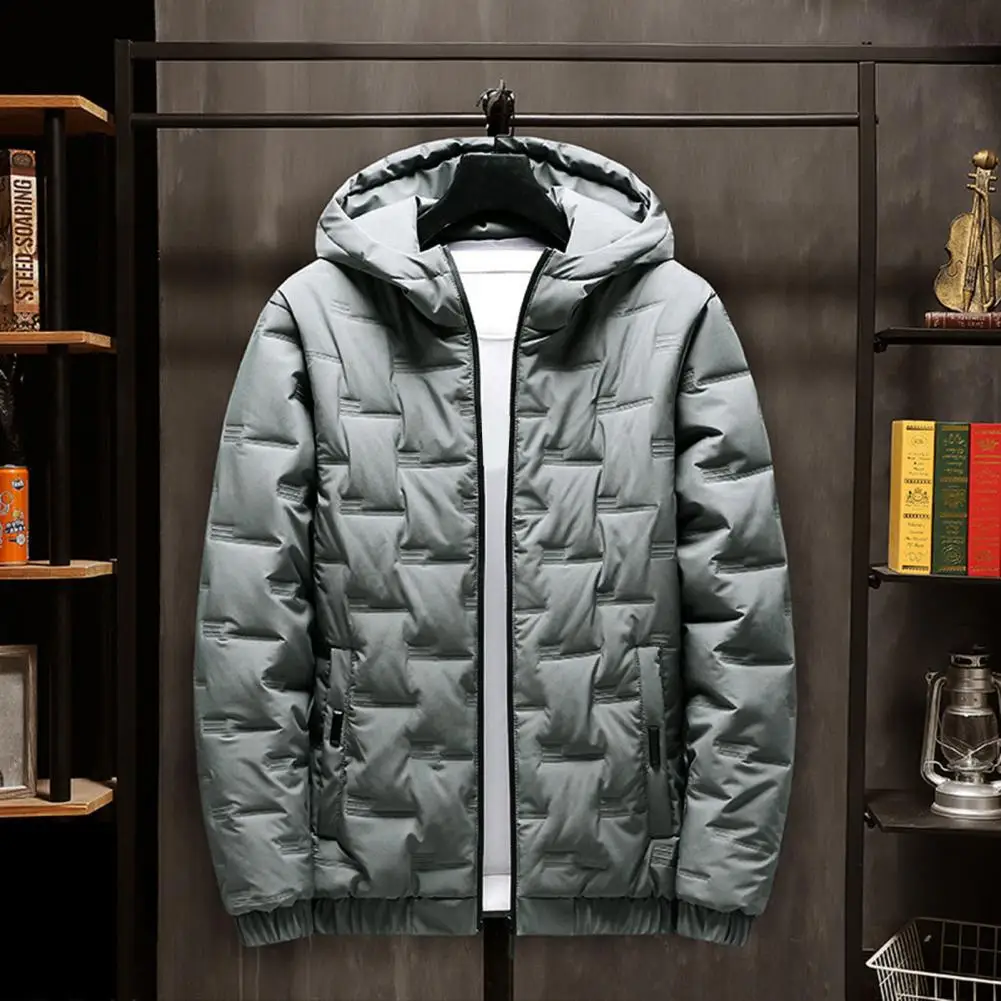 2024 nova jaqueta de inverno masculina moda casual engrossado para baixo algodão quente parkas masculino leve à prova de frio casaco com capuz