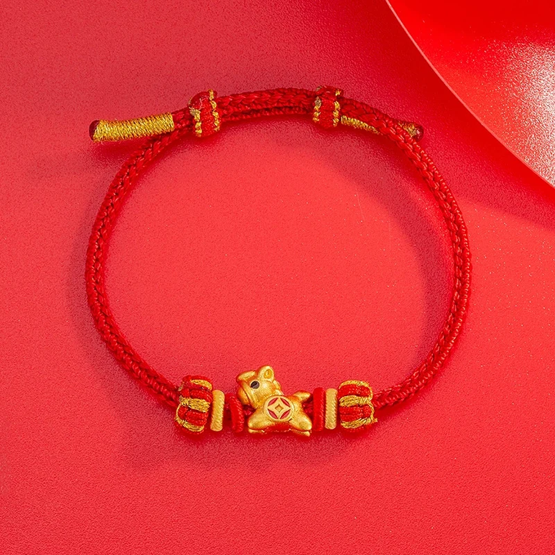 New Chinese Style Light Luxury Chic Hand Woven Red Rope Bracelet Horse (Chinese zodiac) Festival Gift KOFSAC