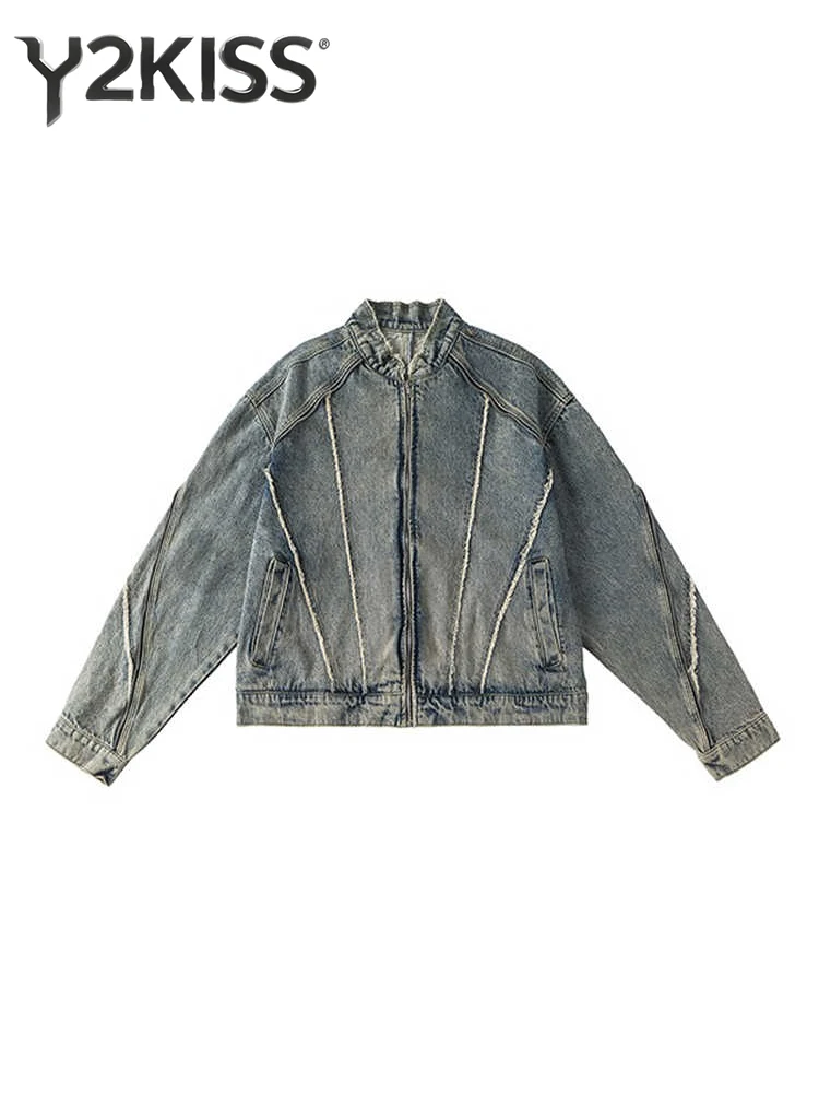 

Женская джинсовая куртка Y2k, американская ретро-ковбойская верхняя одежда, кибер-панк Y2k, японский Harajuku, уличная верхняя одежда 2000-х годов, новинка Tide