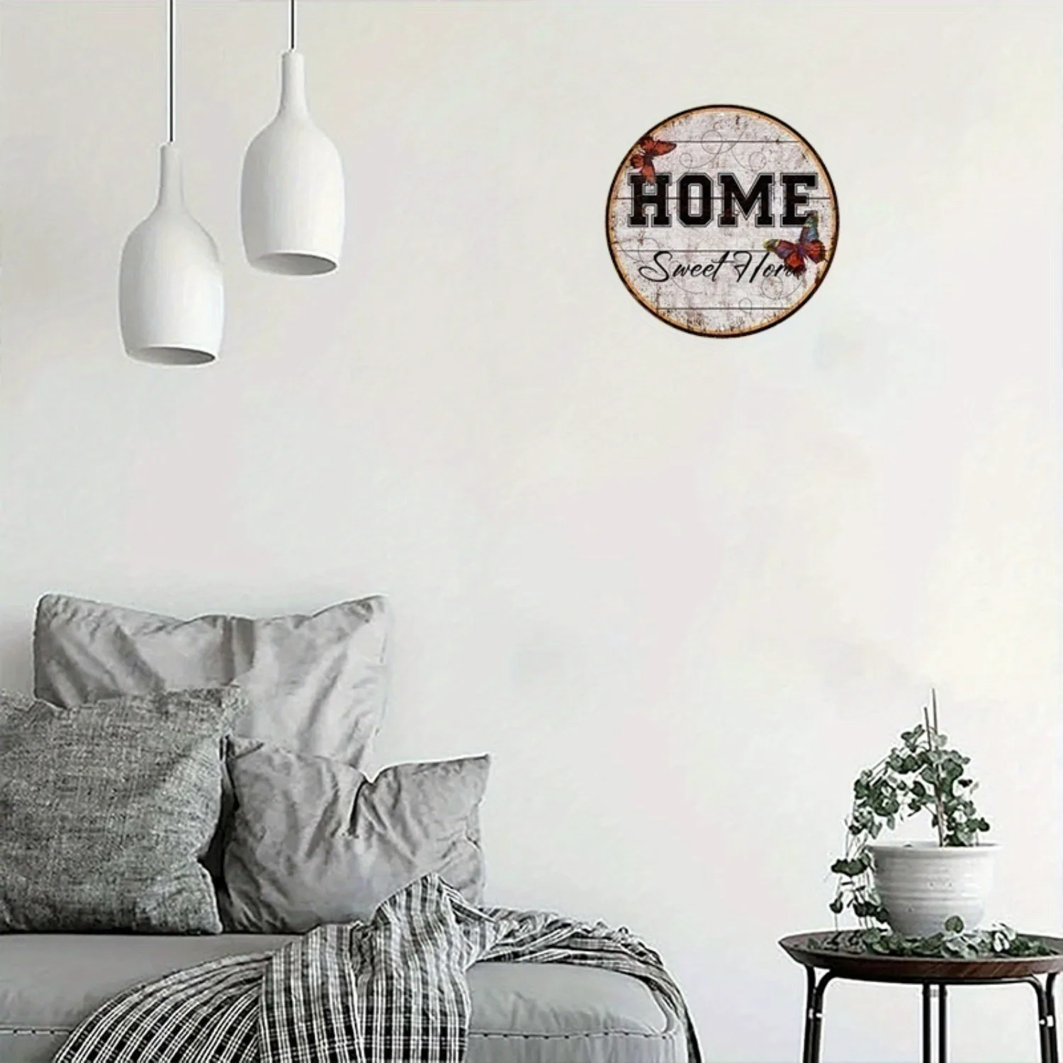 لافتة دائرية مسطحة ثنائية الأبعاد، لافتة دائرية مسطحة ثنائية الأبعاد - ديكور حائط معدني لإكليل كرة القدم، فن جداري من الألومنيوم مقاس 8 × 8 بوصة مع تصميم كرة قدم نابضة بالحياة #5