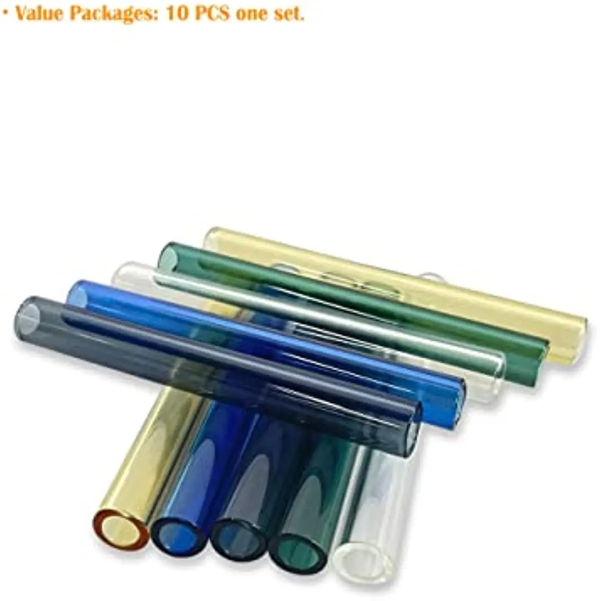 4Inch Long Colors Glass Borosilicate Blowing Tubes 10 mm OD 2mm Thick Wall Tubing for Various Applications