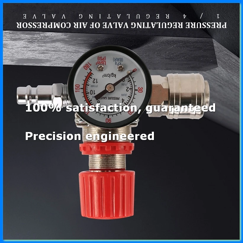 1/4Inch Pressure Regulator Air Compressor Pressure Regulator Reduction Valve 3 Holes Control Valve 12 Bar Connection-A23R