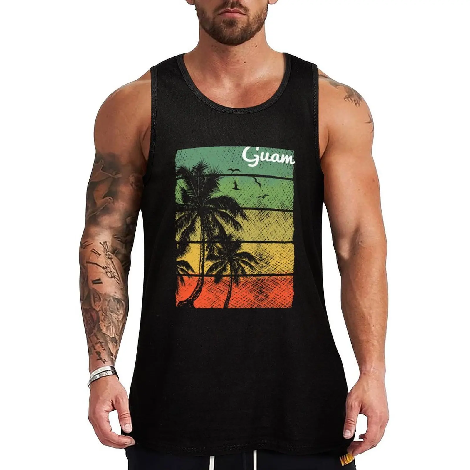 

Tropical Guam Shirt Tank Top Gym clothes men clothing gym shirt men gym clothes man fitness