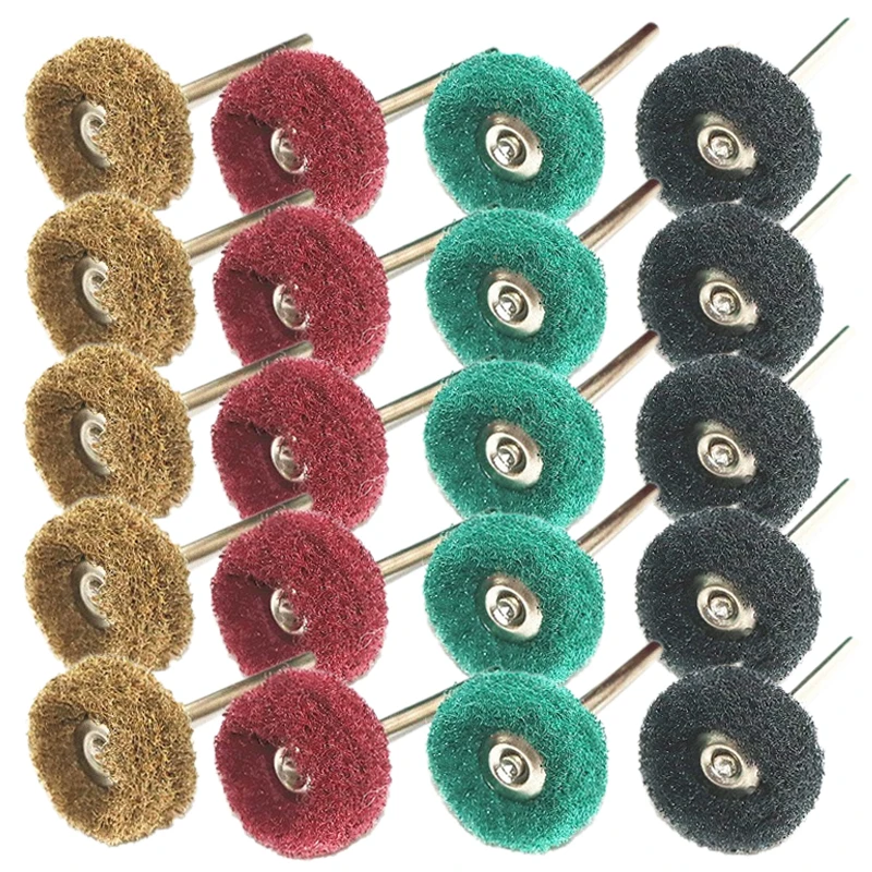 

20Pcs Mini Polishing Wheel with 3mm Shank Nylon Grinding Sanding Head For Rotary Tool Metal Wood Jewelry Polishing Tools Kit
