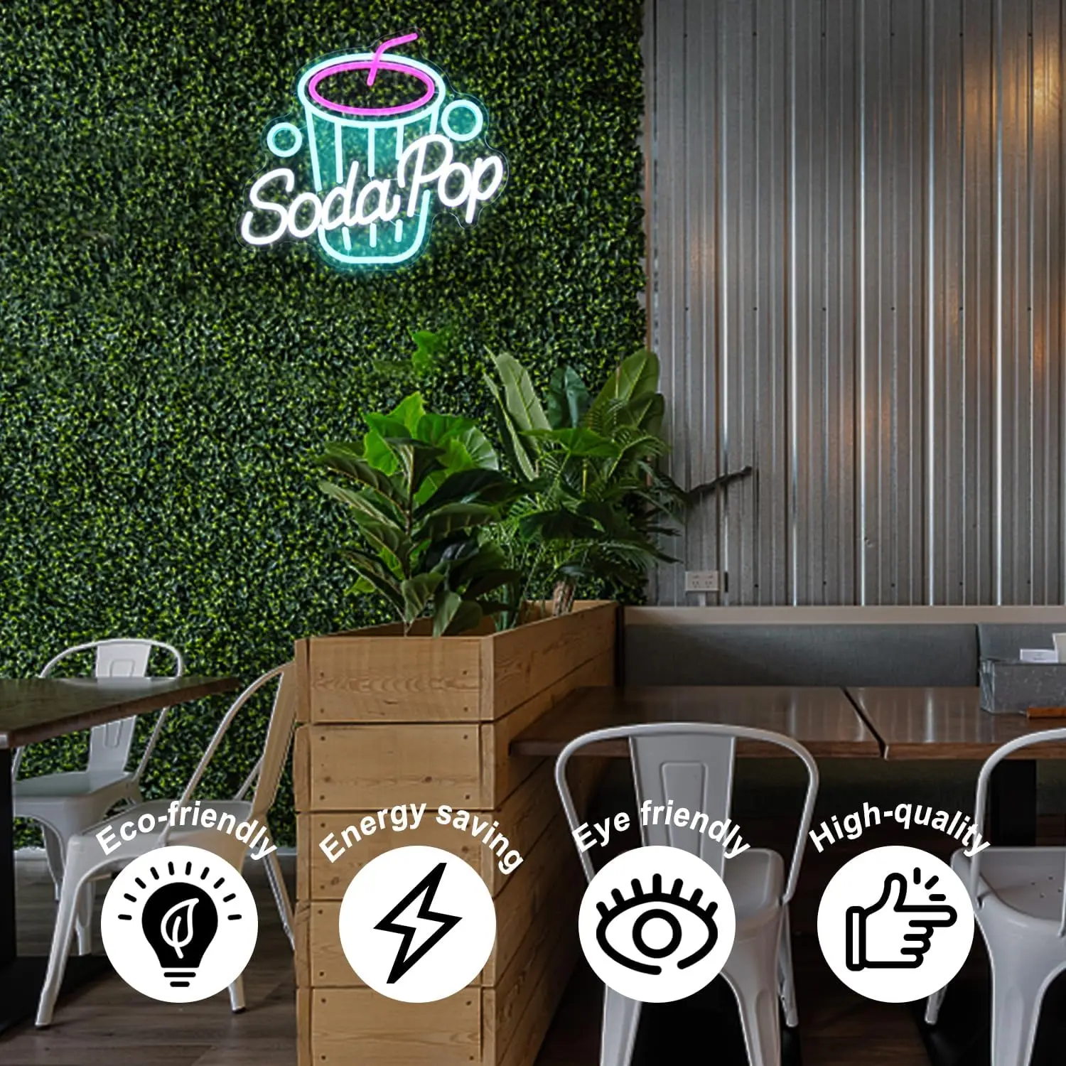 Soda Pop Neon Sign Drink Neon Light Dimmable Beverage Cup LED Sign Wall Business Sign Cocktail Restaurant Dessert Shop Bar Decor