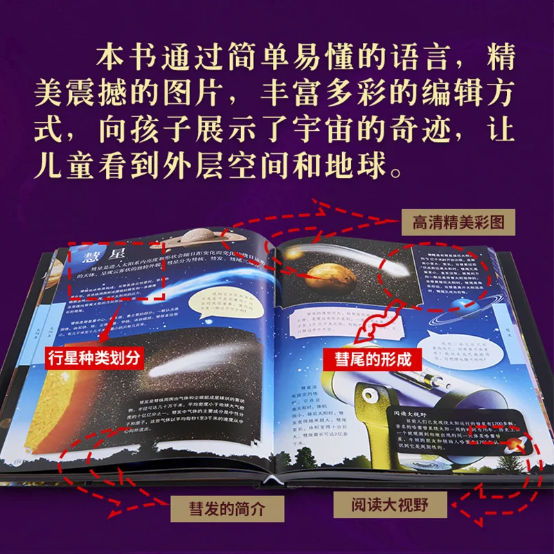 Children's Encyclopedia of Space, Color Picture Hardcover, Space Science Popularization Enlightenment and Cognition Book