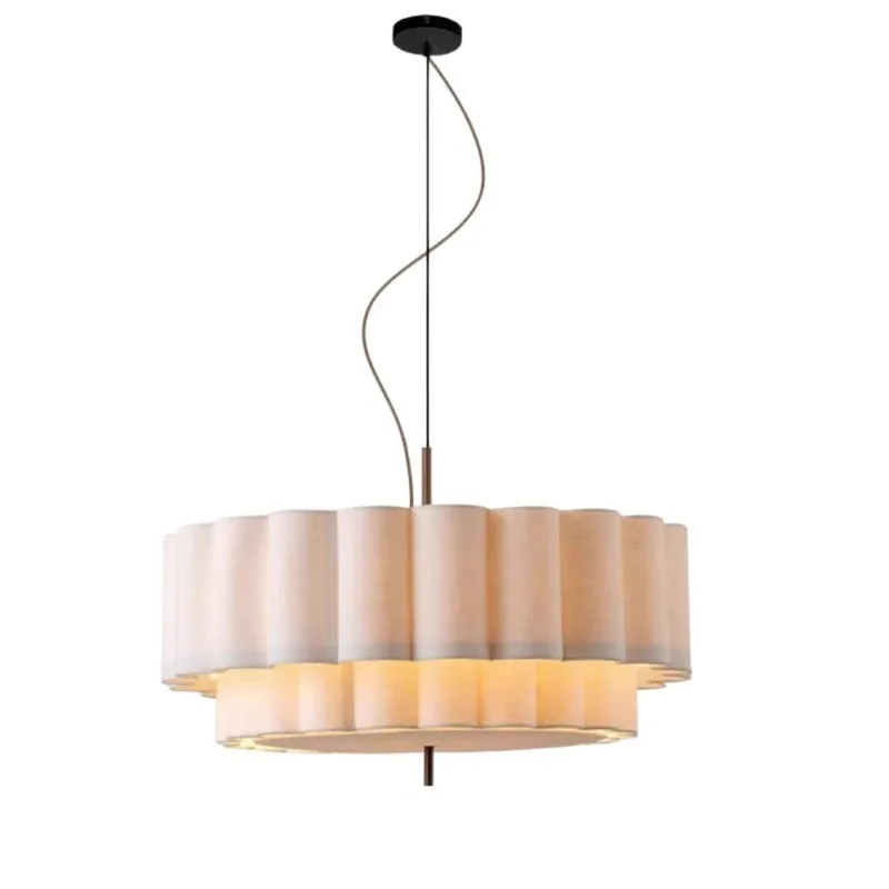 Nordic Minimalist Fabric Ceiling Chandelier Living Dining Room Bedroom Pendant Lights Home Decor Hanging Lamp Fixture