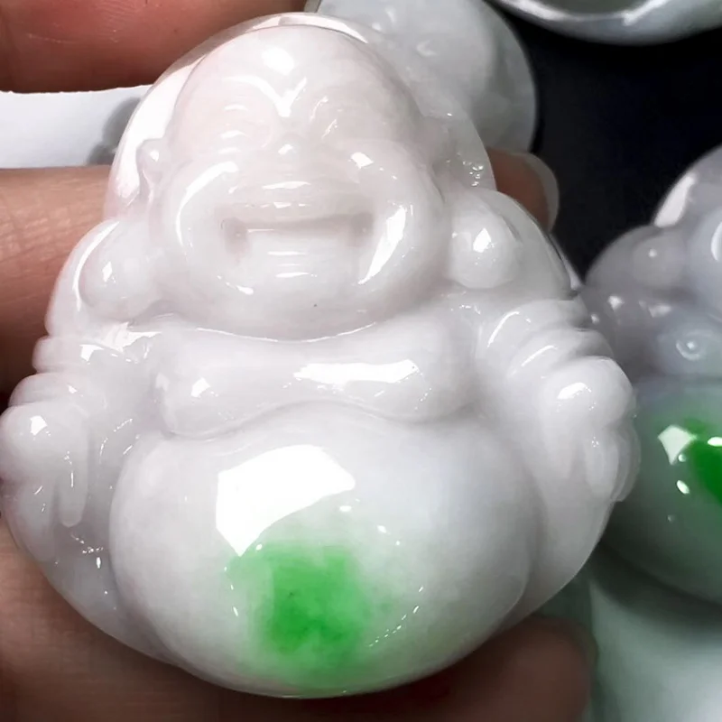 Natural a-Level with Color Big Buddha Jade Pendant