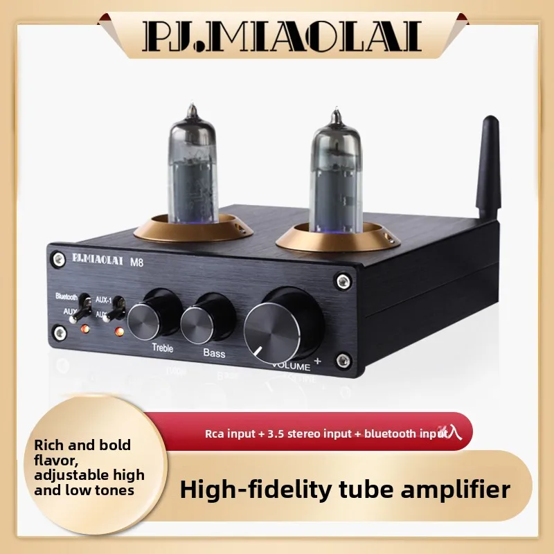 CHN 2027 New PJ.MIAOLAI M8 Fever Gallbladder HiFi Computer Home High Power Bluetooth Electronic Tube Digital Power Amplifier