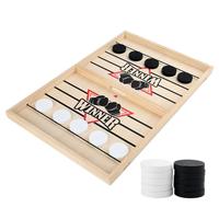 Sling Puck Wooden Tabletop Hockey Game Family Games Interactive Toys Slingshot Game Competitive Game For Family Game Night