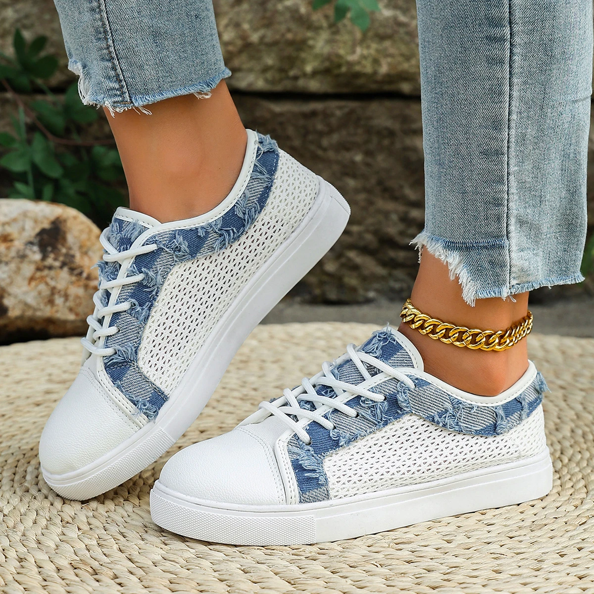 Summer Mesh Breathable Women Shoes Outdoor Fitness Running Sneakers Plus Size Fashion Sports Flat Shoes Novelty Casual Sneaker
