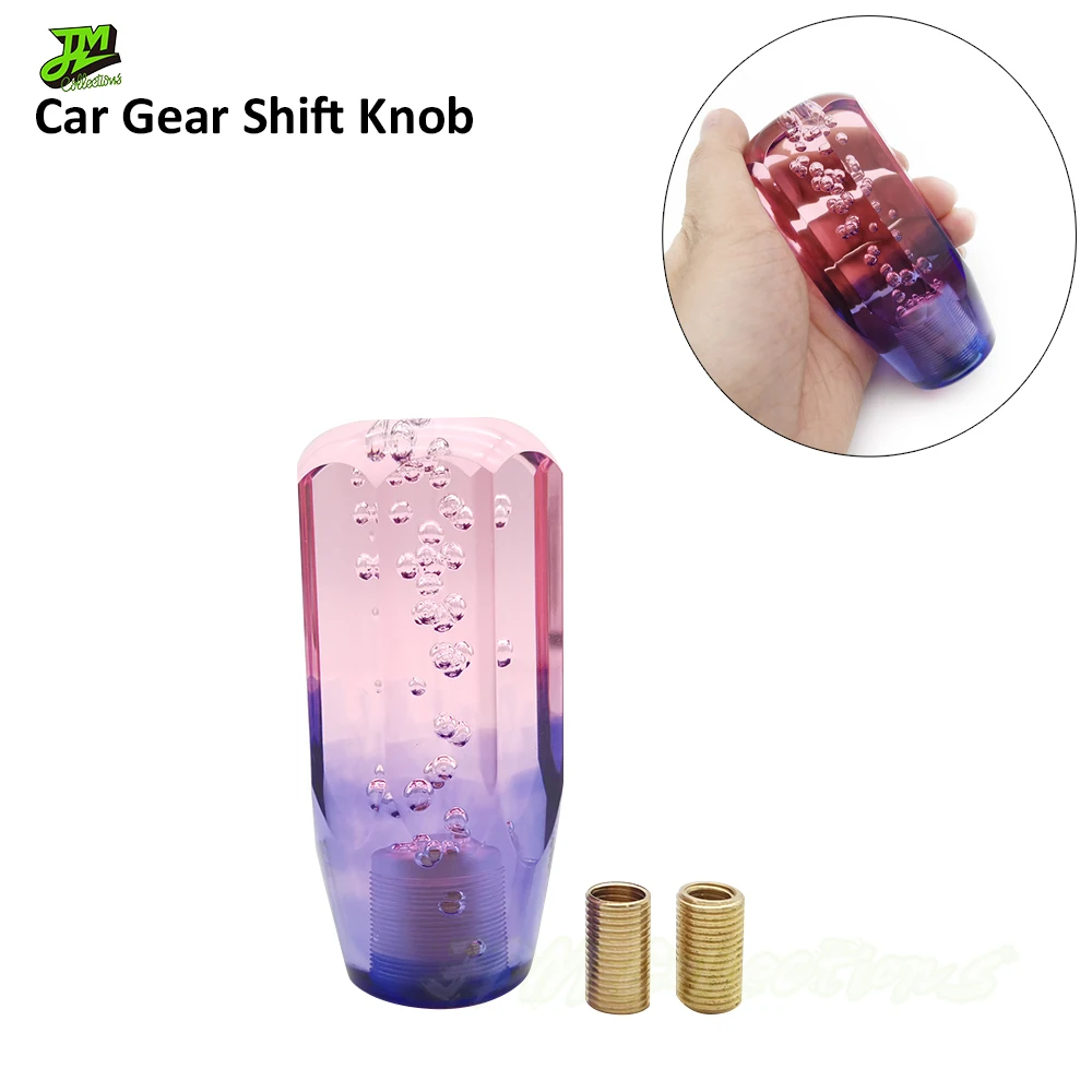 High Quality 10CM Car Gear Shift Knob Acrylic Manual Transmission Gearstick Shifter Lever Knob Crystal Bubbles For Car Universal