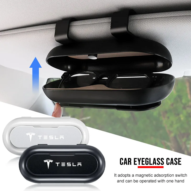 

Center Hub Cap Car Sun Visor Glasses Storage Box Holder Organizer Juguete for Tesla Model 3 2022 Y X S Cc3 Cybertruck 2021 Y