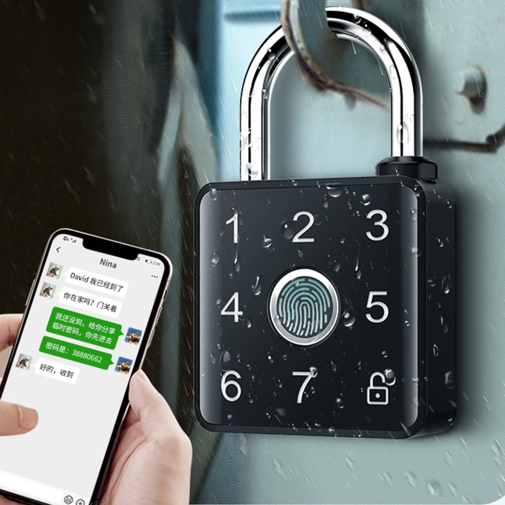 Mini Fingerprint Padlock Password Code Waterproof Portable APP Remote Unlock NFC Card Tag Anti-theft Backpack Suitcase Locks