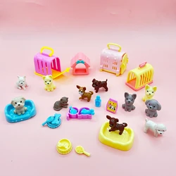 Dollhouse Item Kawaii Mini Dog Doll Accessories Puppy Cat Set Plastic Mini Items for 14+ Funny Educational