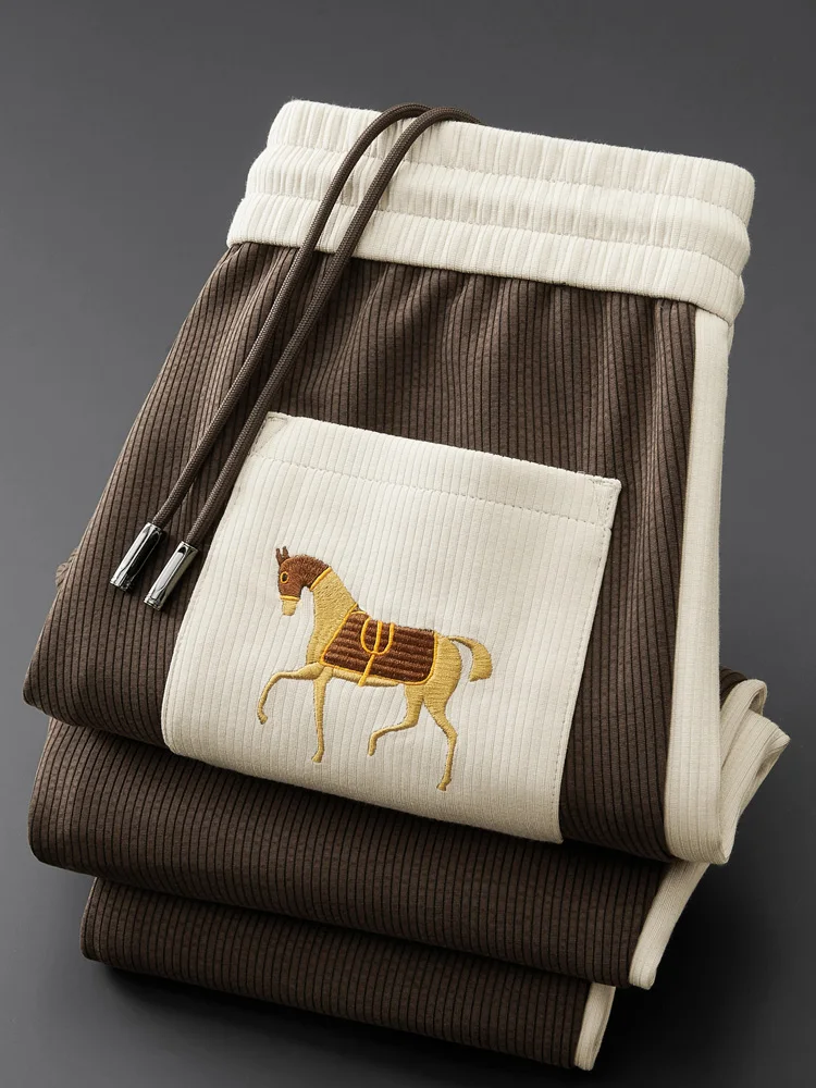 

Мужские брюки-джоггеры из мягкого модала премиум-класса, прямого кроя, весна-осень, облегающие, повседневные, длинные, модные, для молодежи