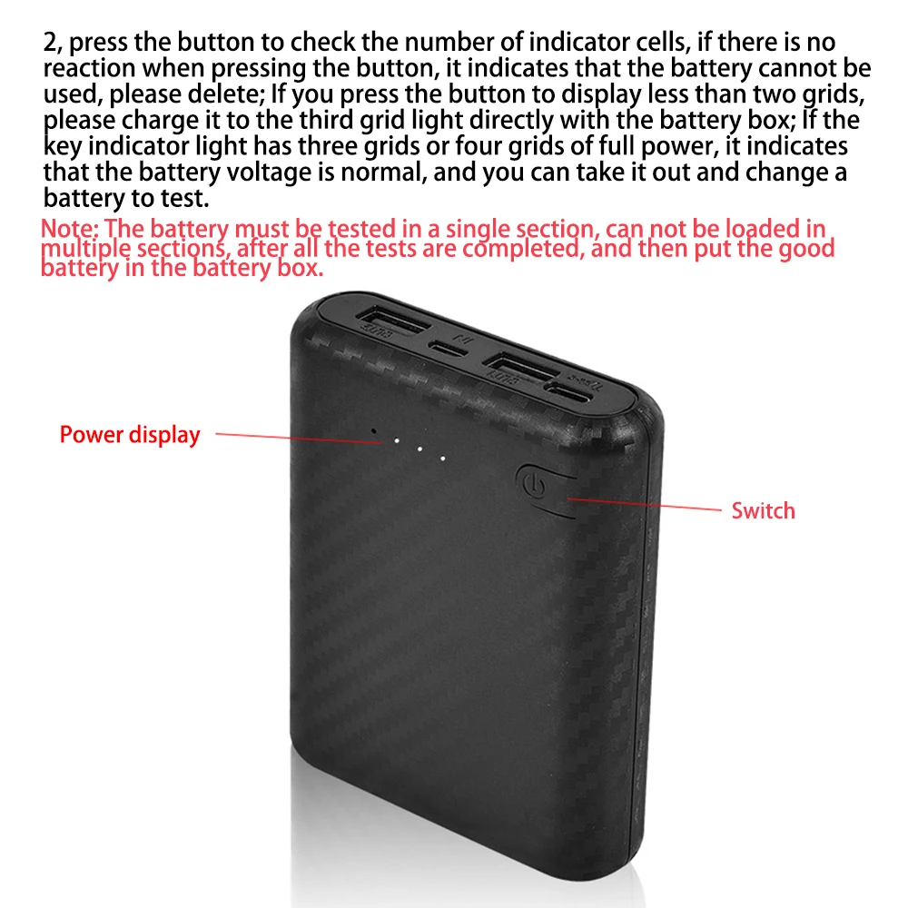 3.7V 4 Slots 18650 Battery Box Case DIY Power Bank Charger Shell Charging Case Mini Solderless Power Supply Housing