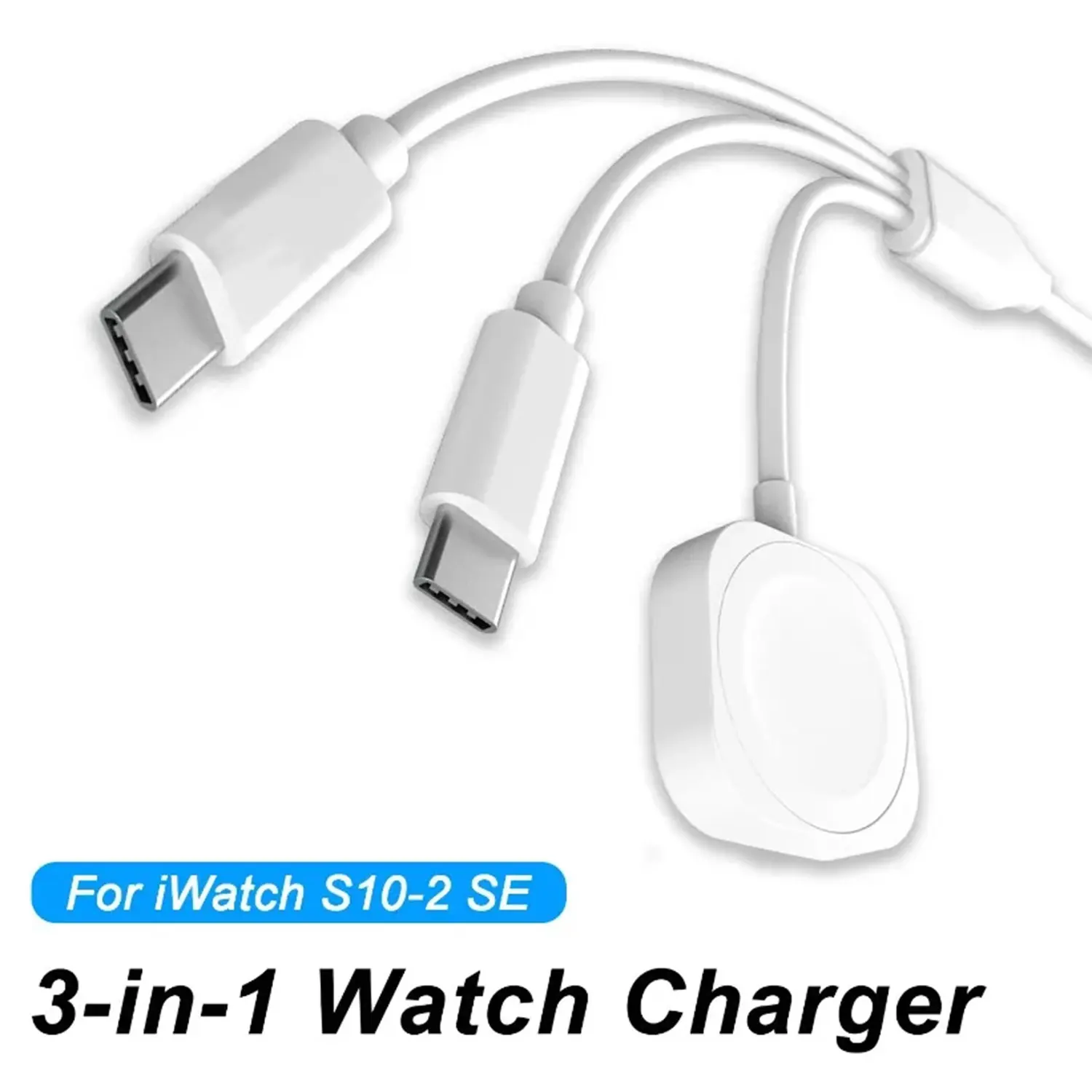 3 in 1  Magnetic Watch Charger Phone Charging Cable for iWatch 11 S10 SE Ultra & AirPods Pro 3 Dual Type C Fast Charging Station