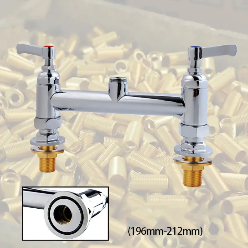 Kitchen Sink Tap Rotation Total Brass Lead Free Pressure Boost Double Lever Kitchen Sink Tap Mixer Chrome