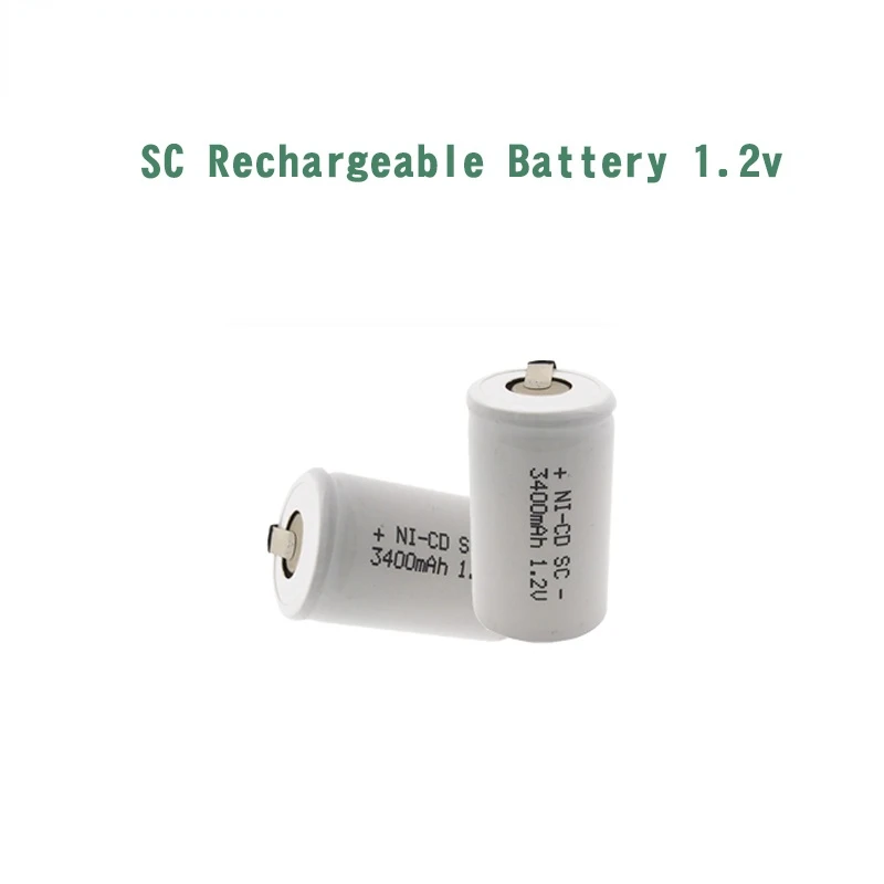 10/12/20 sztuk SC 3400mAh 1.2 V akumulator 1.2 V Sub C NI-CD komórka z zakładkami spawania do wiertarki elektrycznej śrubokręt BATTERI