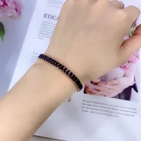 Black Crystal Tennis Bracelets for Women & Men Luxury Iced Out Cubic Zirconia Adjustable Bracelet On Hand Hippie Jewelry DZH051 - Image 5