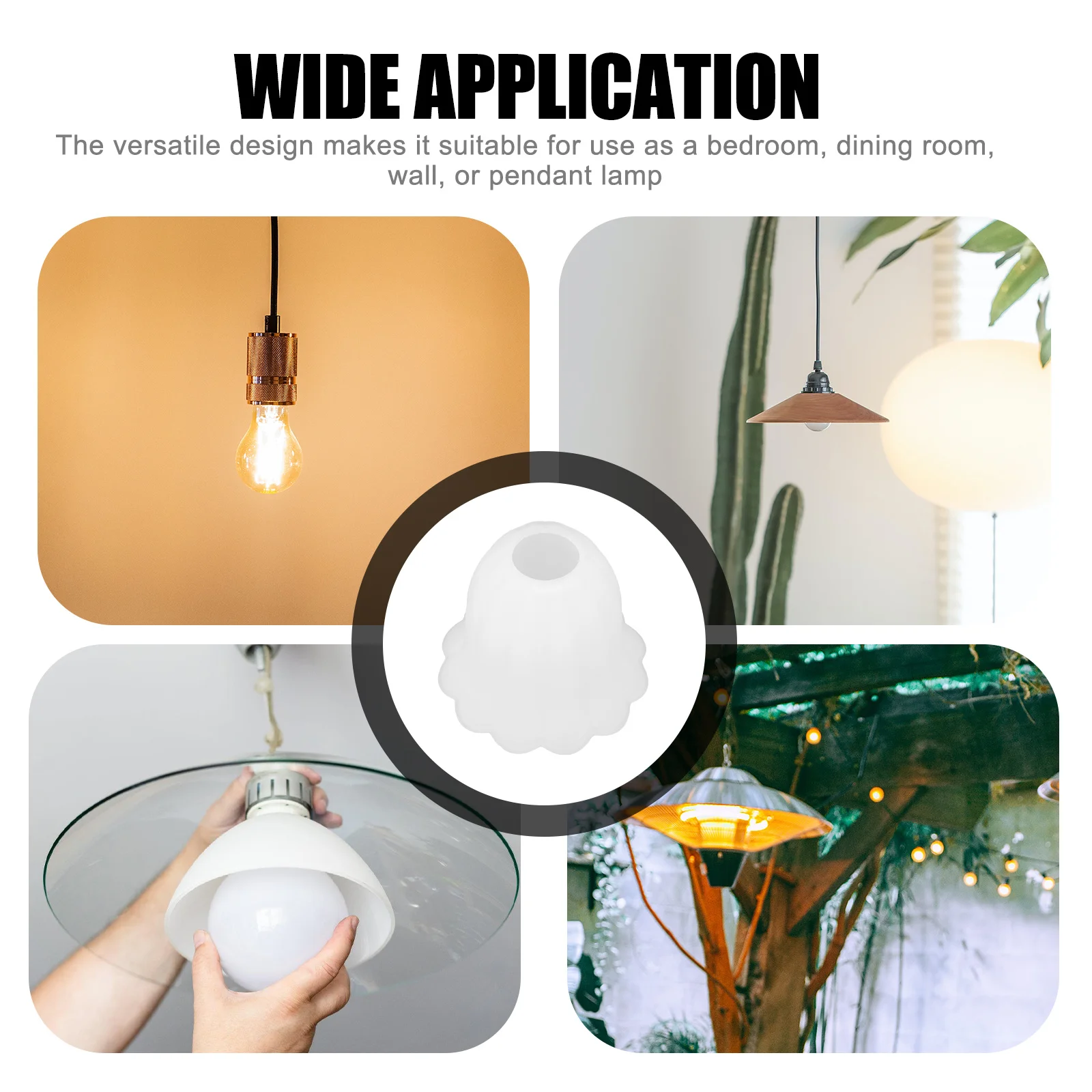 

Frosted Glass Flower Shape Lamp Cover Durable Light Bulb Shade for Pendant Wall Hanging Light Lamp Shade for Bulb