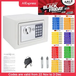 Digital Steel Electronic Security Commercial Digital Safe Security Box, Wall Mounted with 2 Keys for Home Office Safe Box,4.6L