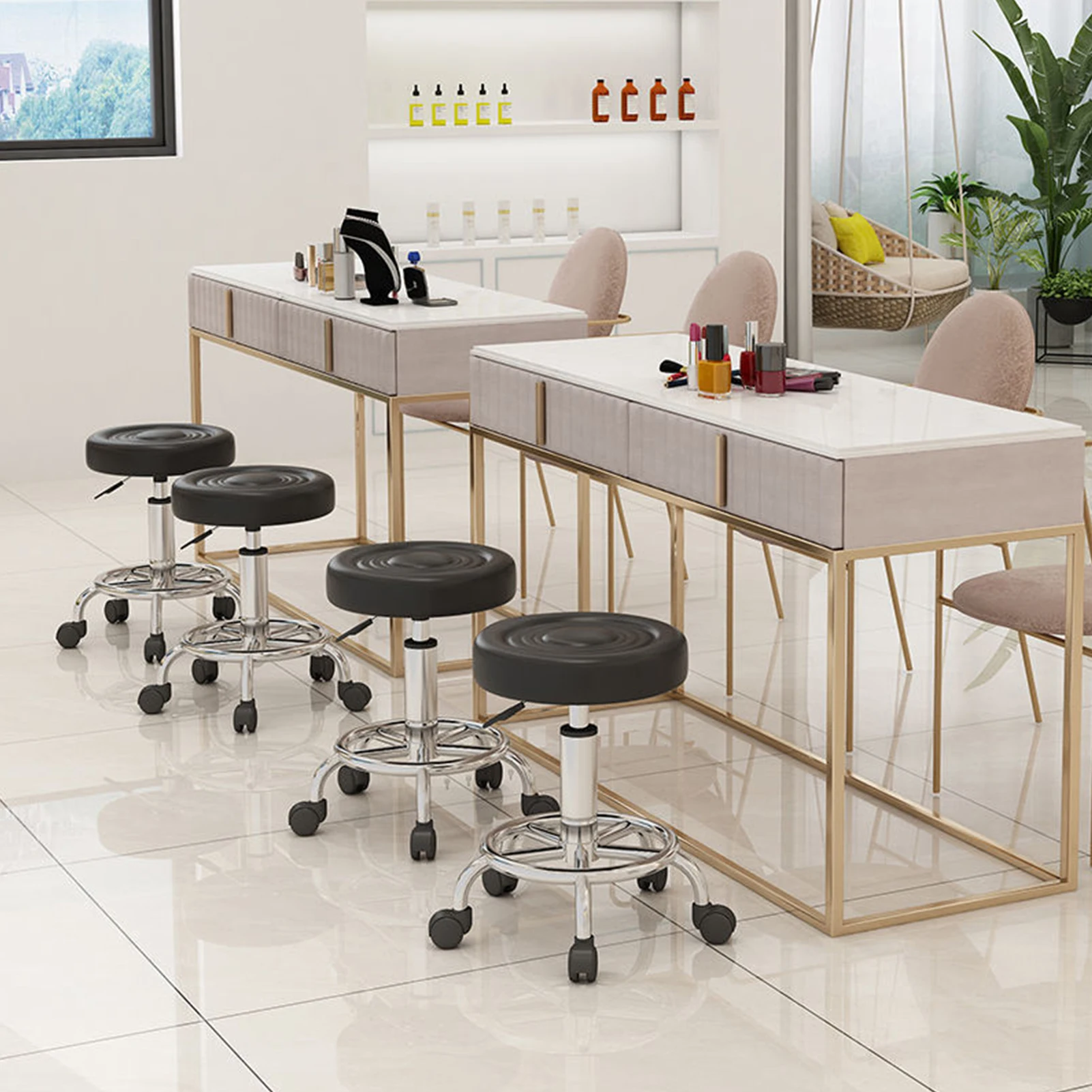 Taburete giratorio de moda para barbería, banco para el pelo, silla de peluquería, clínica de masaje, asiento para oficina y hogar, muebles de salón