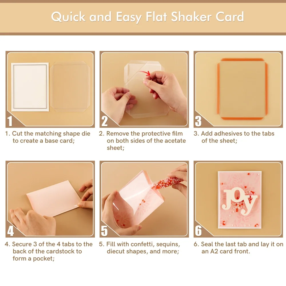 Slimline Circle Square Flat Shaker Covers For Making  Scrapbooking Craft  Geometric Shake Cards.