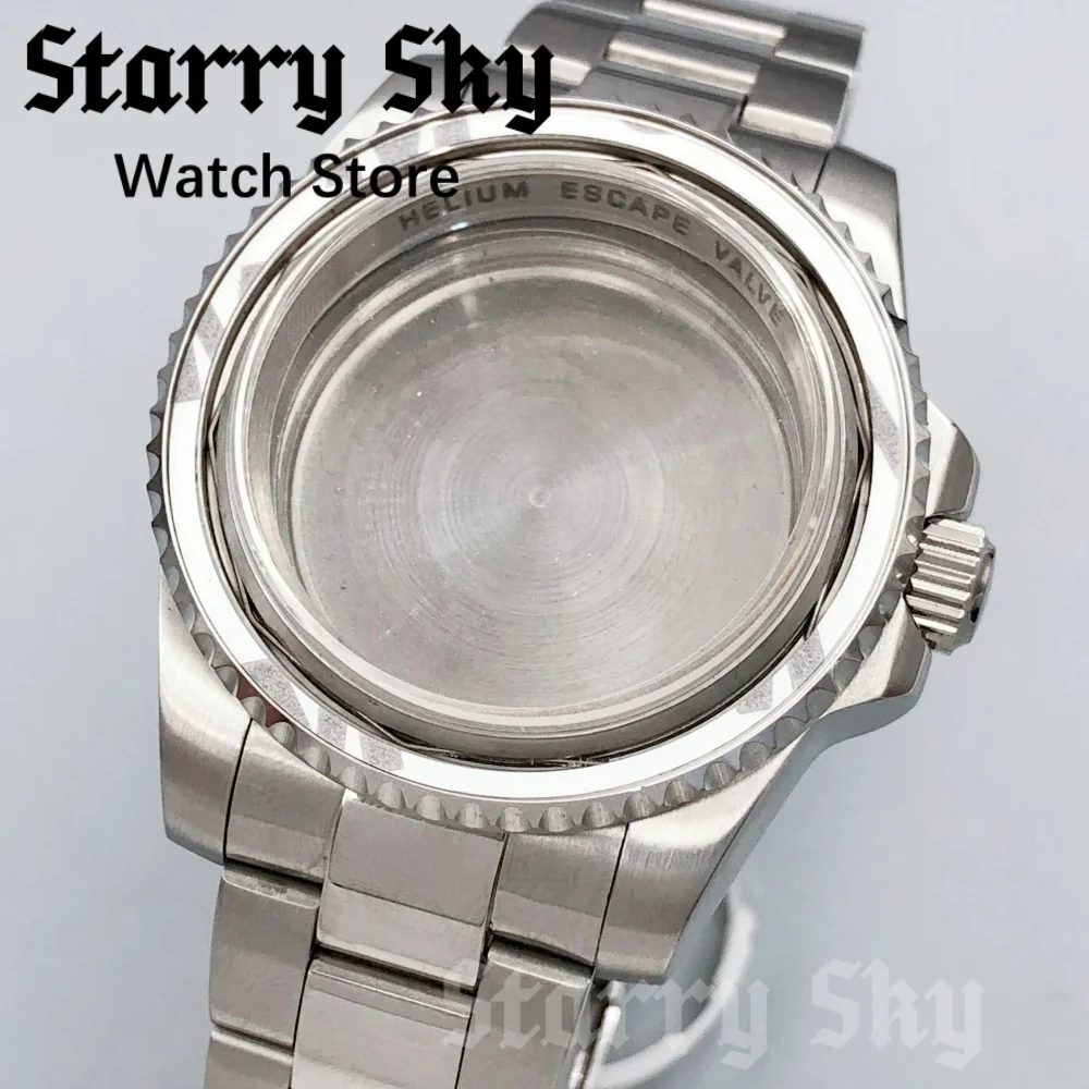 Starry Sky 40mm Sapphire Glass Stainless Steel Silver Watch Case Suitable For NH35/ETA PT5000 Automatic Movement Watch Accessory