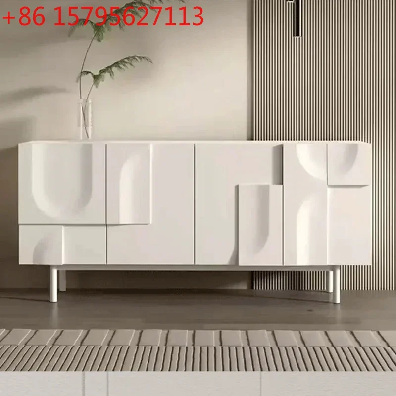 

Wood Sideboard Simple and Light Luxury Entrance Shoe Carved Locker