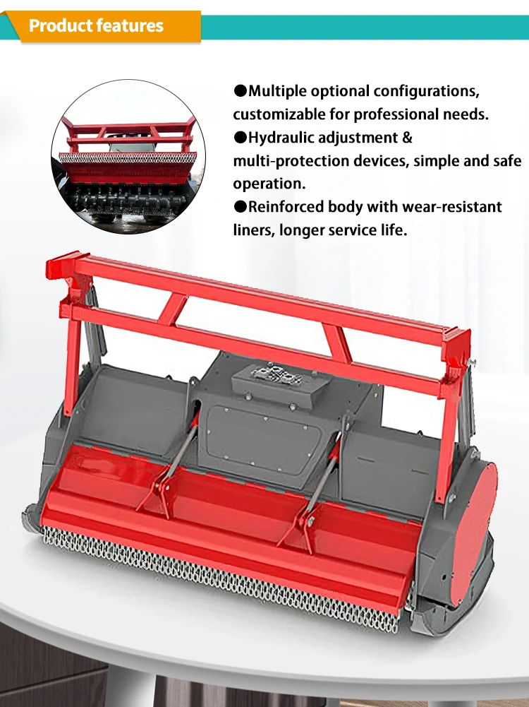 75-150HP Farm Machinery Tractor Side Shift Hydraulic Flail Mower Wood Mulcher Chipper for Park Greening From Factory