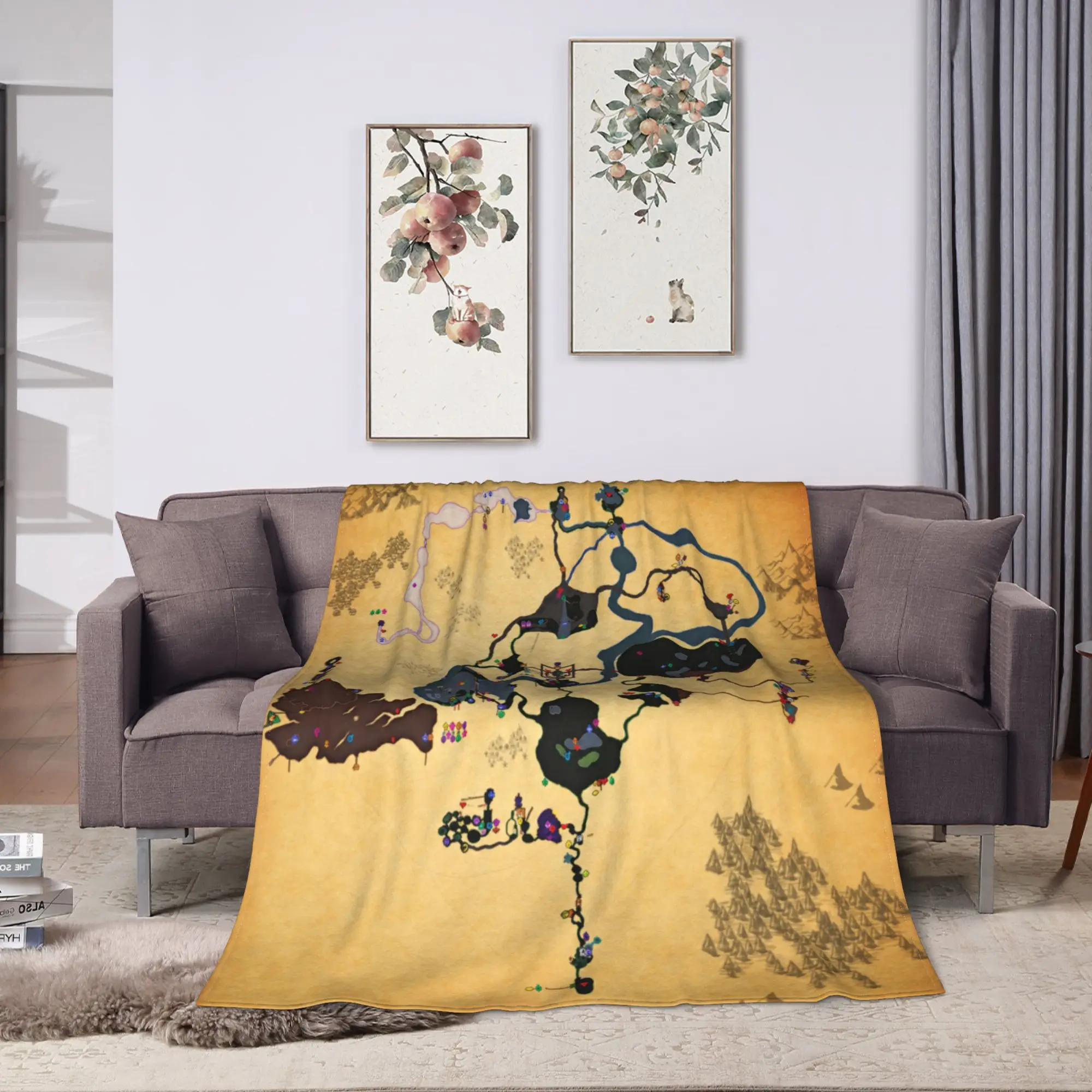 Z-Zeldas Old Treasure Map Blanket  Warm Soft Comfortable Plush Throw Blanket For Boy Girl Couch Bed Flannel Bedspread Bed Cover