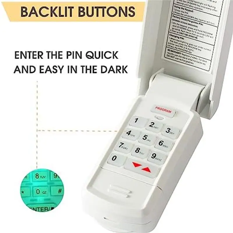 2026 B-est Garage Door Opener Wireless Keyless Keyboard Overhead Intelli Opener Entry Keyboard 37332R -BX -BX -R BacklitGWKP