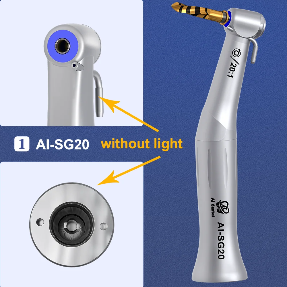 AI-SG20 Dental tooth implant handpiece 20:1 contra angle low speed push button chuck cartridge & middle shaft