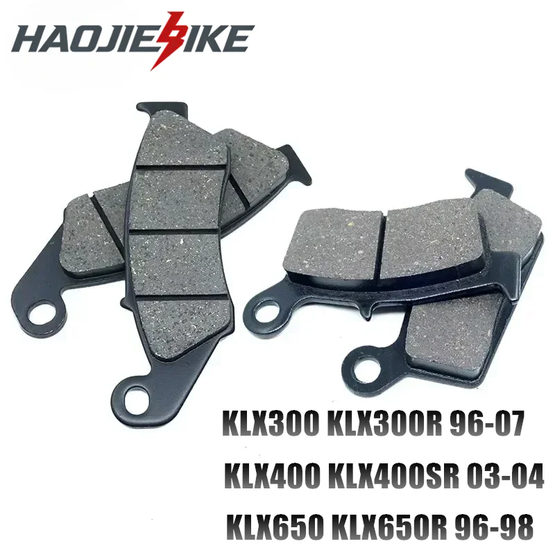 For Kawasaki KLX300 KLX300R 1996-2007 KLX400 KLX400SR 2003-2004 KLX650 KLX650R 1996-1998 Front Rear Brake Pads Set Kit